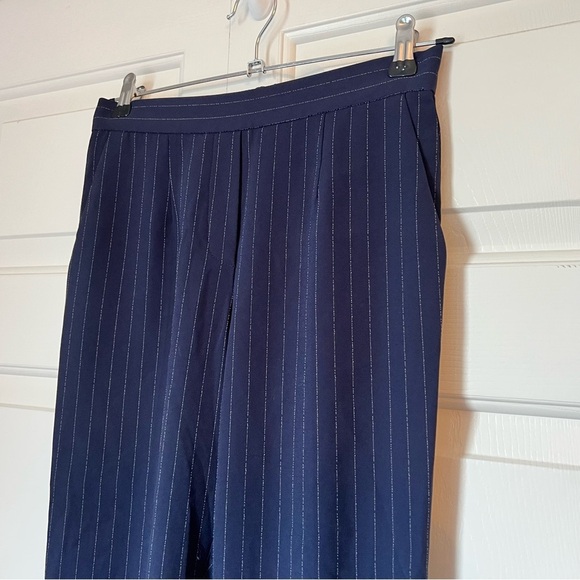 Aritzia Babaton Modesto Pant Dark Blue Pinstripe Size 2 - Picture 5 of 10